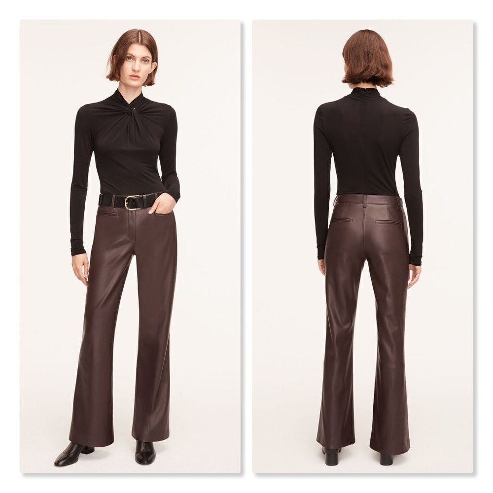 NEW! Rebecca Taylor Vegan Leather Trousers - size 16 in Deep Port.